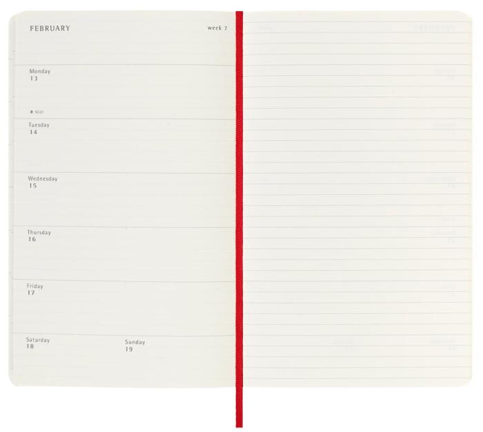 Moleskine Weekly notebook Large Red Soft 2023