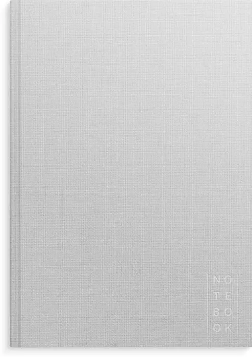 Notebook Textile light grey lined A4