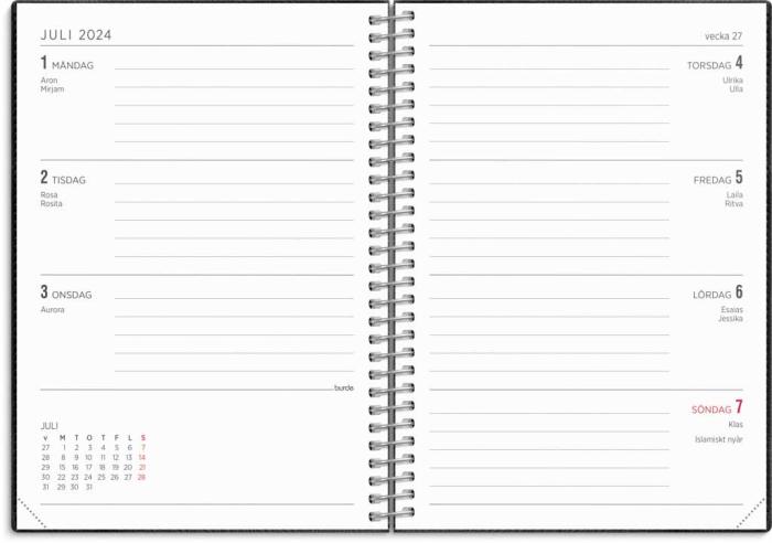 Kalender Senator A6 Twist svart 2023-2024
