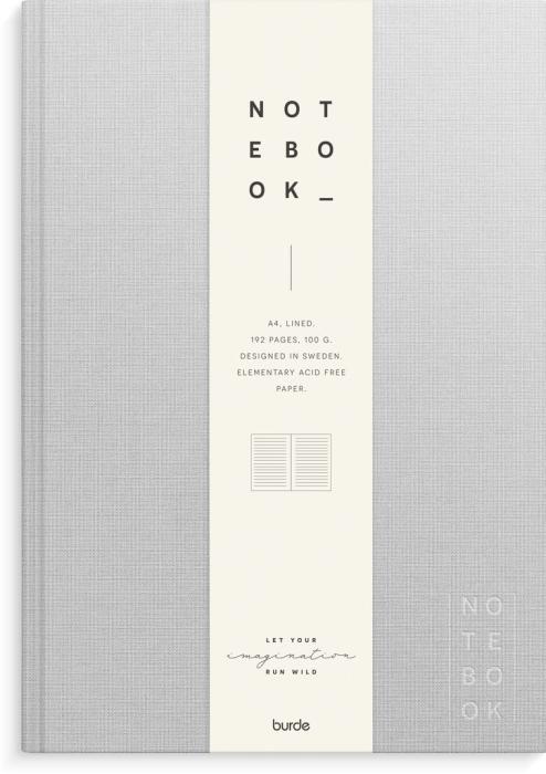 Notebook Textile light grey lined A4