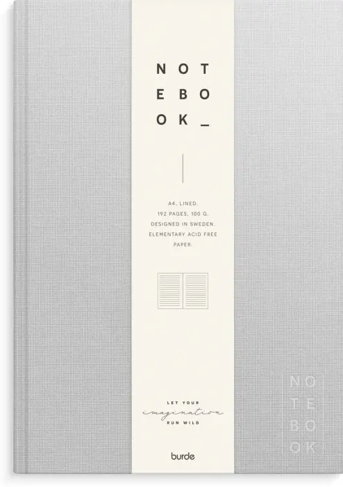 Notebook Textile light grey lined A4