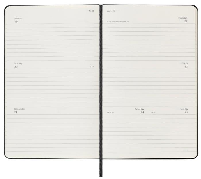 Moleskine Horizontal Weekly Black hard Large 2023