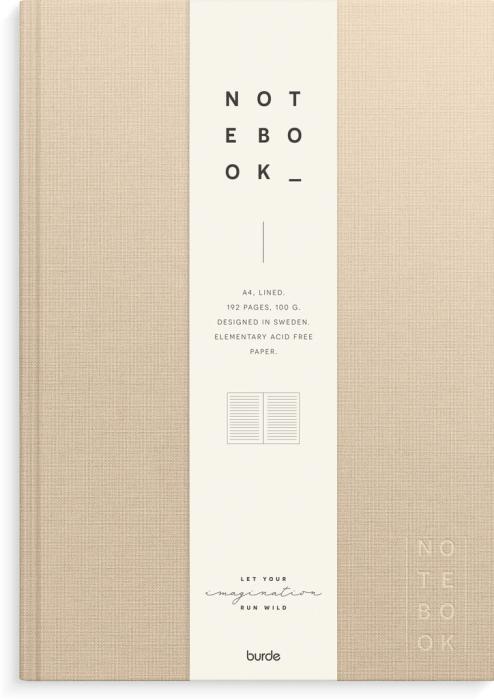 Notebook Textile beige lined A4