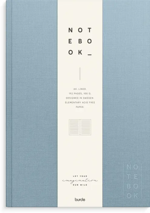 Notebook Textile light blue lined A4