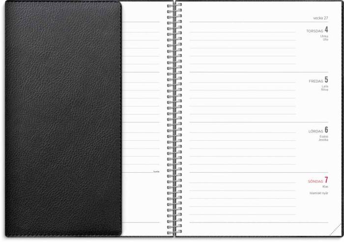Kalender Senator A5 Twist svart 2023-2024