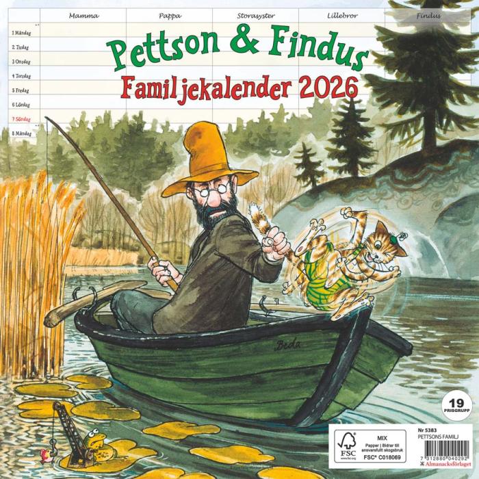 Familjekalender Pettson & Findus 2026