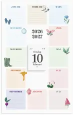 V&auml;ggkalender klassens almanacka 2026-2027