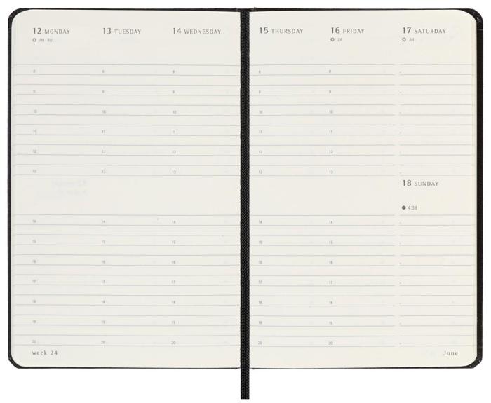 Moleskine Weekly Planner Vertical Svart hard pocket 2023
