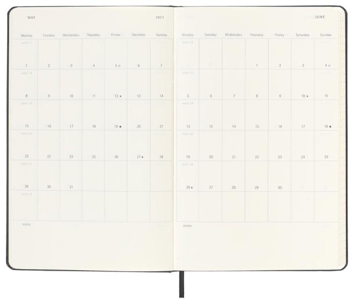 Moleskine Weekly Planner Vertical Svart hard large 2023