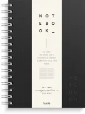 Notebook Textile black lined A5