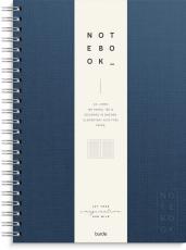 Notebook Textile dark blue lined A4 spiralbunden