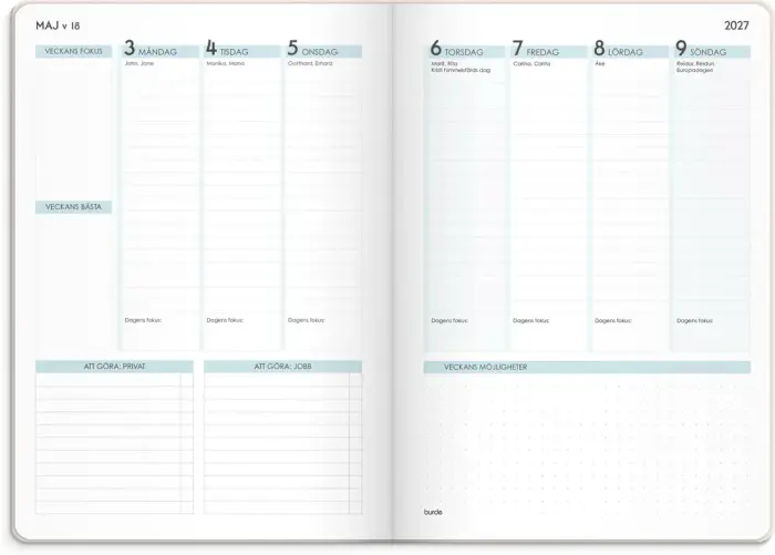 Kalender 2027 Life Planner Focus 