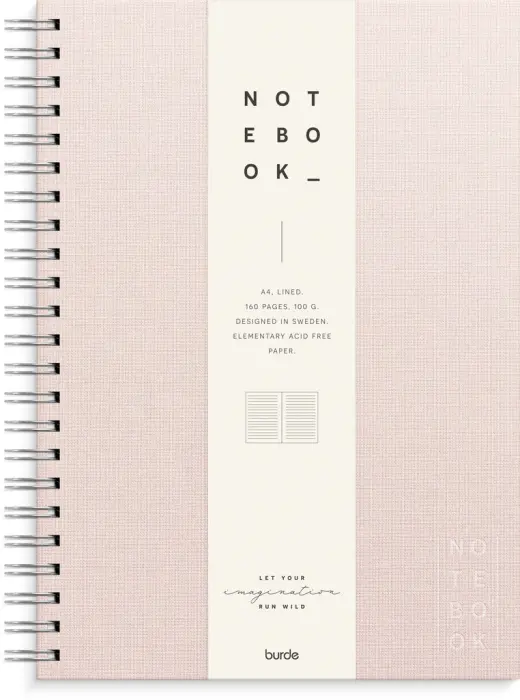 Notebook Textile pink lined A4 spiralbunden