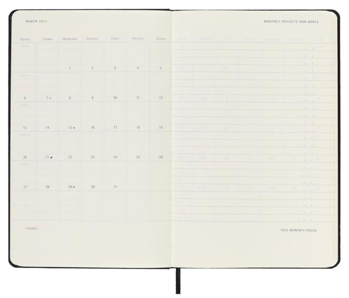 Moleskine Weekly Pro Vertical Svart hard large 2023