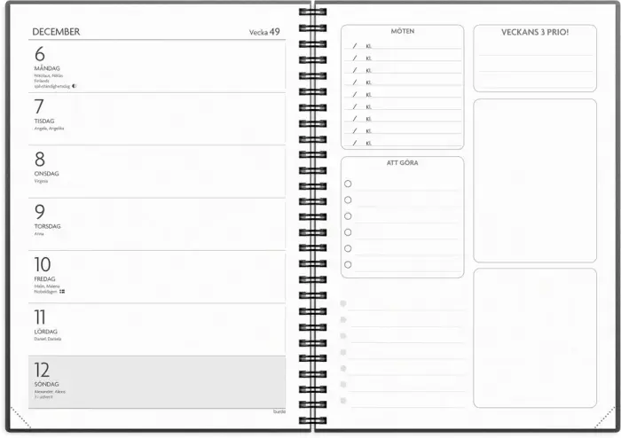 Kalender 2027 Få det gjort svart