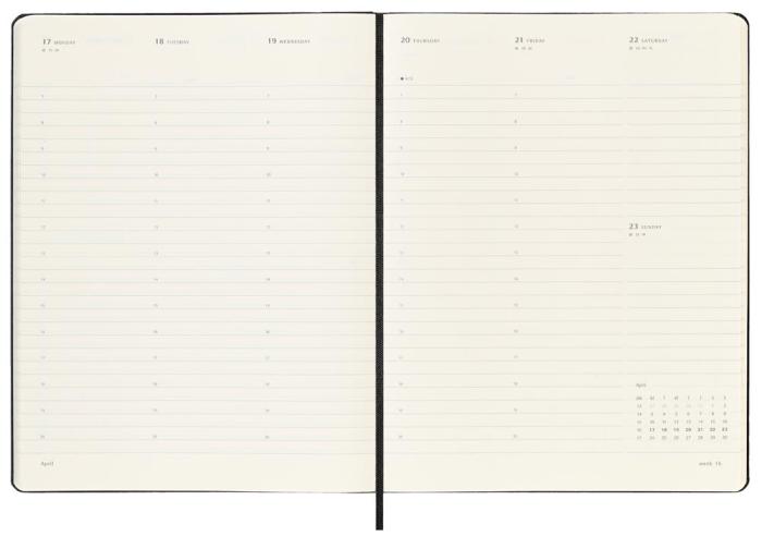 Moleskine Weekly Pro Vertical Svart hard XL 2023
