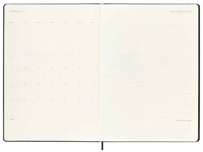Moleskine 2023 Pro Veckokalender Vertical A4 Svart Hård