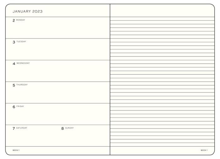 Kalender Leuchtturm1917 A5 Soft vecka/notes Black 2023
