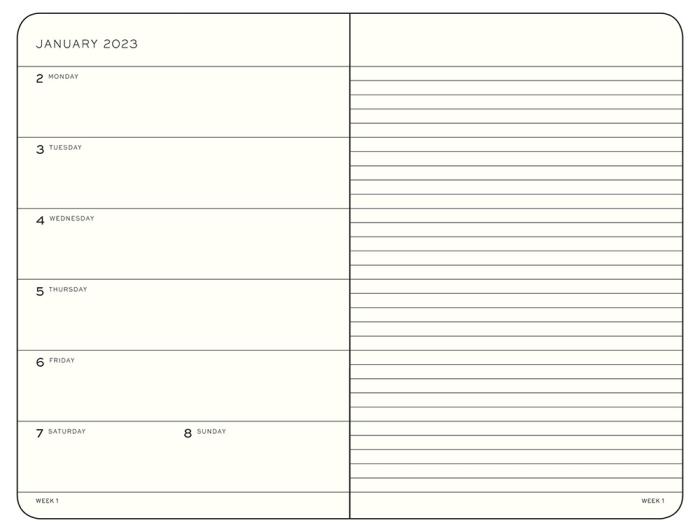 Kalender Leuchtturm1917 B6 Soft vecka/notes Vanilla 2023