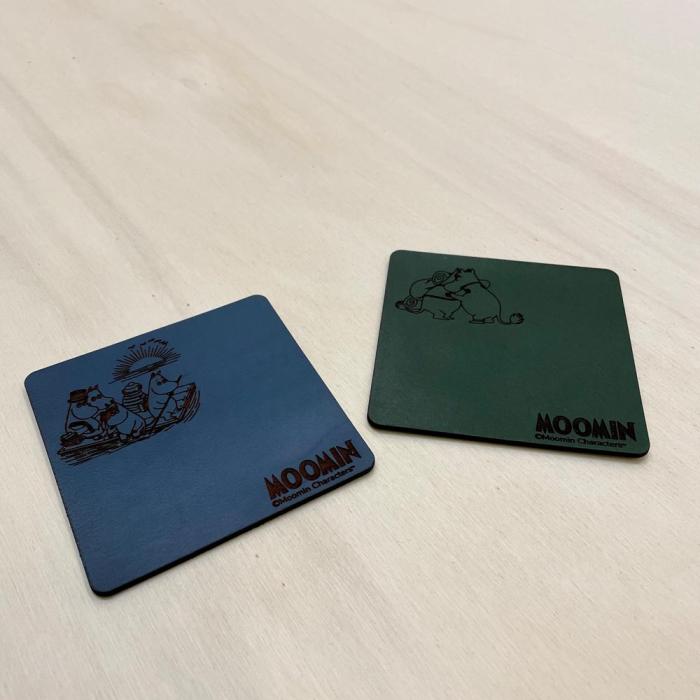 2-pack Glasunderlägg Läder - Moomin by Varberg Laser 