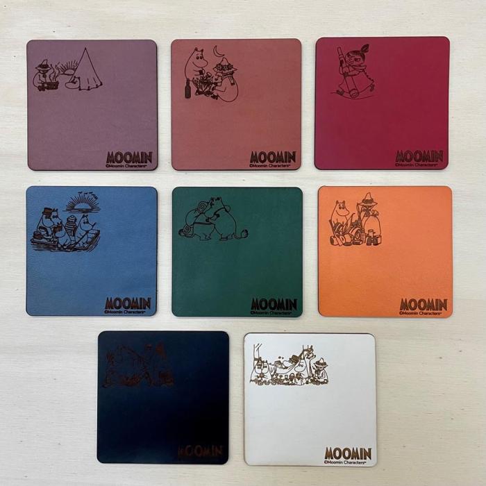 2-pack Glasunderlägg Läder - Moomin by Varberg Laser 
