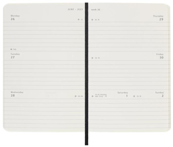 Moleskine Horizontal Weekly Black soft pocket 2023