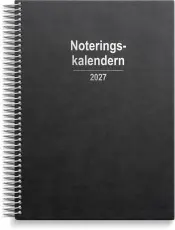Kalender 2027 Noteringskalendern svart konstl&auml;der