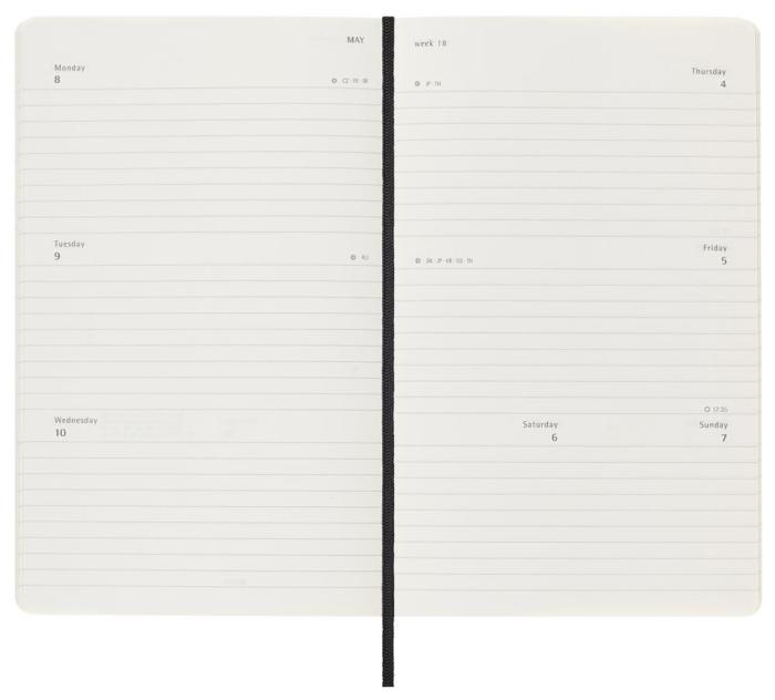Moleskine Horizontal Weekly Black Soft Large 2023