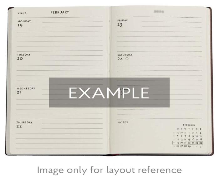 Kalender Paperblanks Rubedo Horizontal Mini 2026