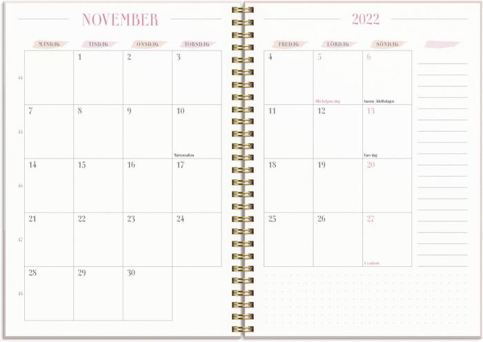 Life Planner Pink Horisontell 2022-2023