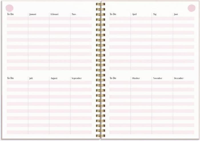 Life Planner Pink Horisontell 2022-2023