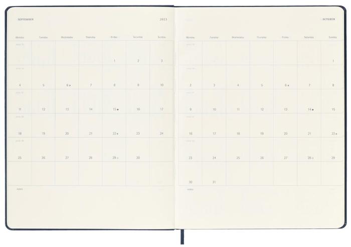 Moleskine Weekly Notebook Blue hard XL 2023