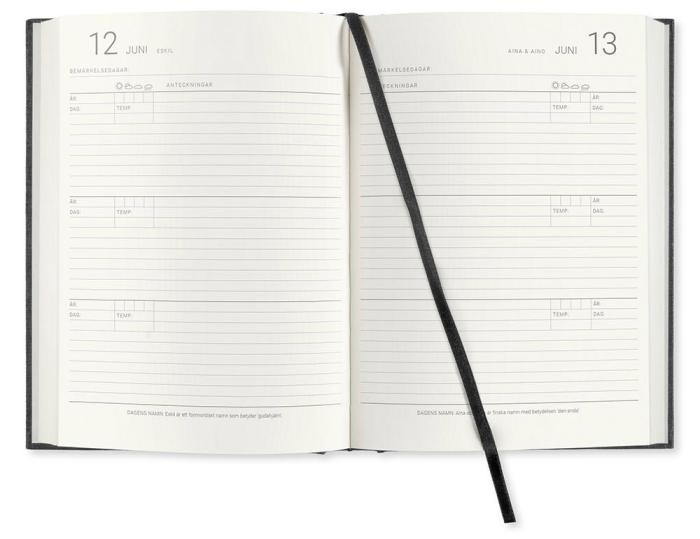 3-årsdagbok A5 Transparent Black 