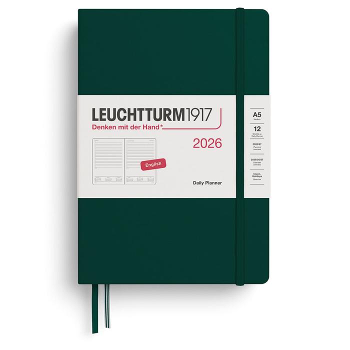 Kalender Leuchtturm1917 A5 Dag/Sida Forest Green 2026