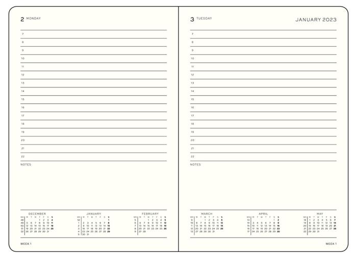 Kalender Leuchtturm1917 A5 Daily Planner Black Lilac