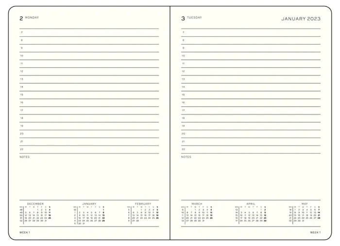 Kalender Leuchtturm1917 A5 Daily Planner Black Lilac
