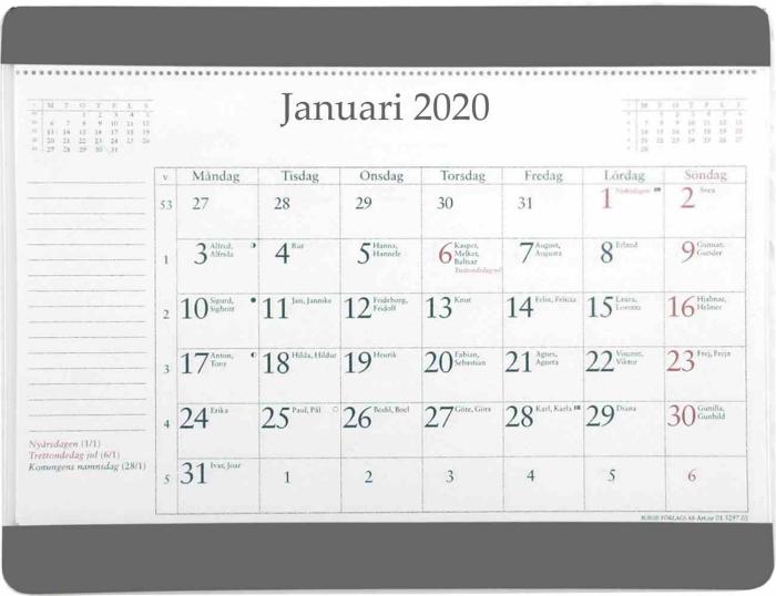 Musmatta med månadsblock 2021