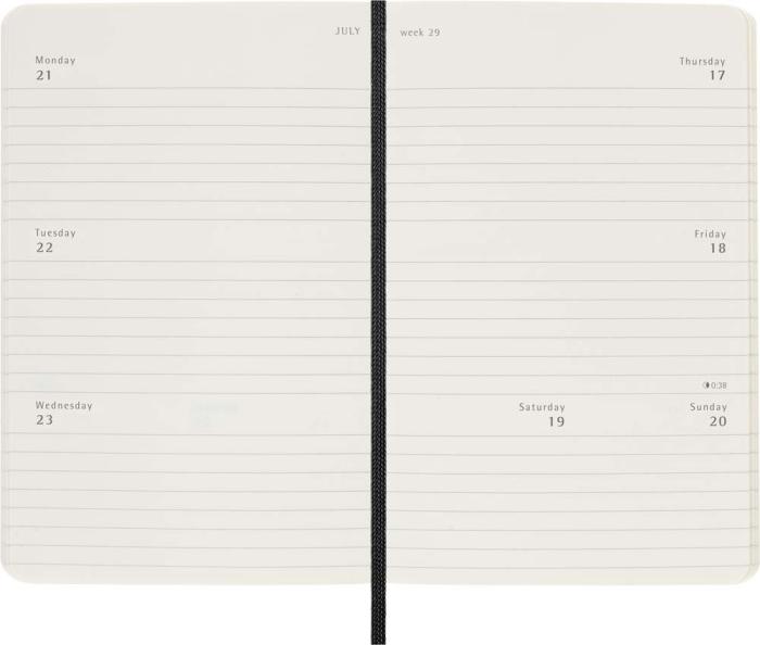 Moleskine Horizontal Weekly Black soft pocket 2025