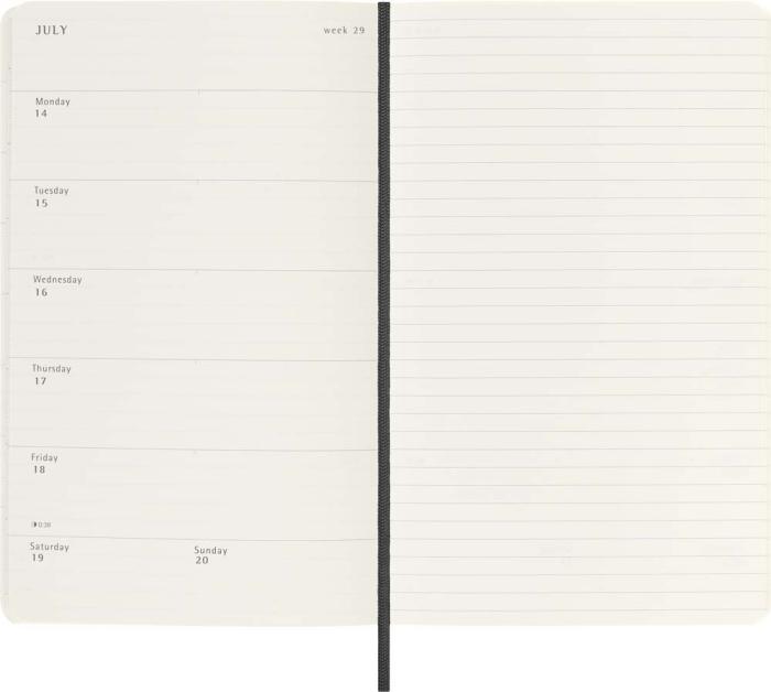 Moleskine Weekly notebook Large Black Soft 2025