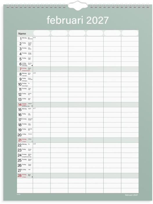 Väggkalender Familjens Praktiska 2026-2027