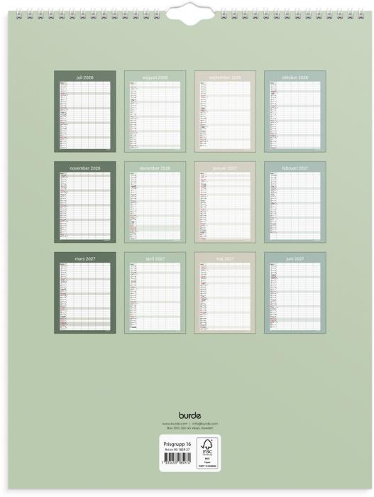 Väggkalender Familjens Praktiska 2026-2027