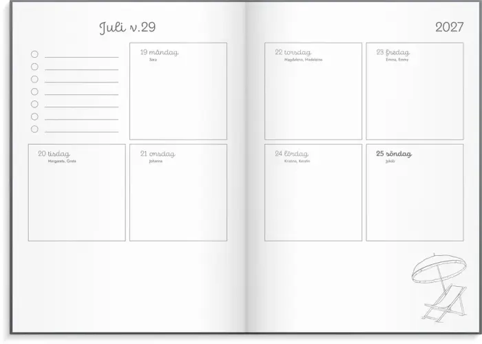 Kalender 2027 Doodle inbunden
