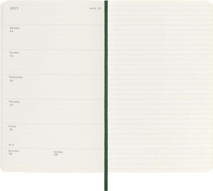 Moleskine Weekly Notebook Myrtle Green soft Large 2025