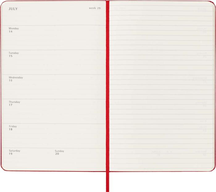 Moleskine Weekly Notebook Red hard Large 2025