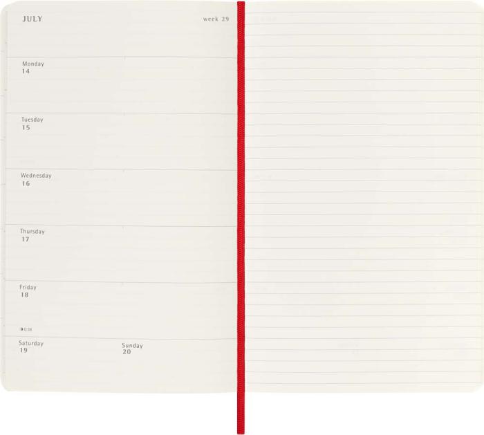 Moleskine Weekly notebook Large Red Soft 2025