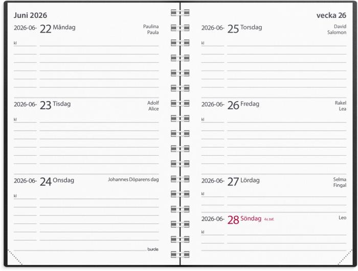 Fickalender lilla studieåret 2026-2027