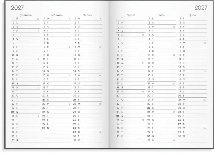 Kalender 2027 Doodle inbunden