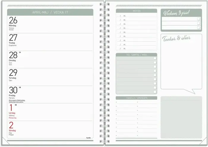 Kalender 2027 Få det gjort grön 