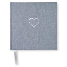 Olinjerad Blank Book Heart Denim