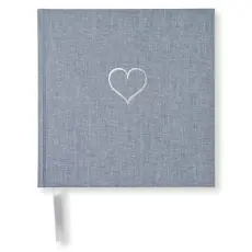 Olinjerad Blank Book Heart Denim